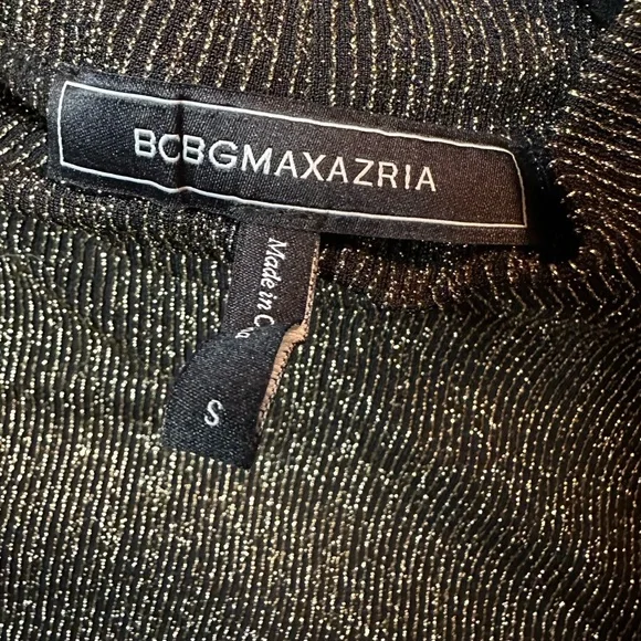 BCBGMaxAzria Metallic Mockneck Knit Top Small - Picture 3 of 4